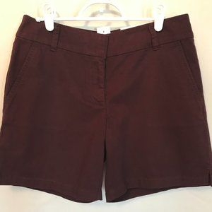 Loft Outlet 6" Twill Shorts Burgundy Sz 2 NWT